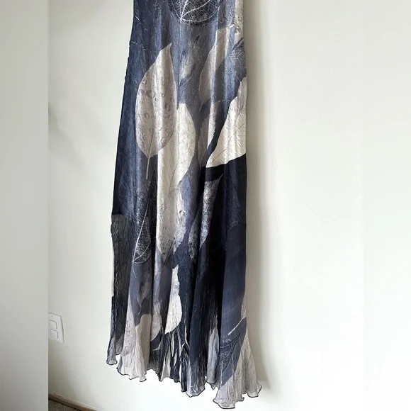 NWT Komarov Women's Maxi Evening Crinkle Dress Ruffles Sheer SZ XS Whimsigoth - Picture 2 of 9